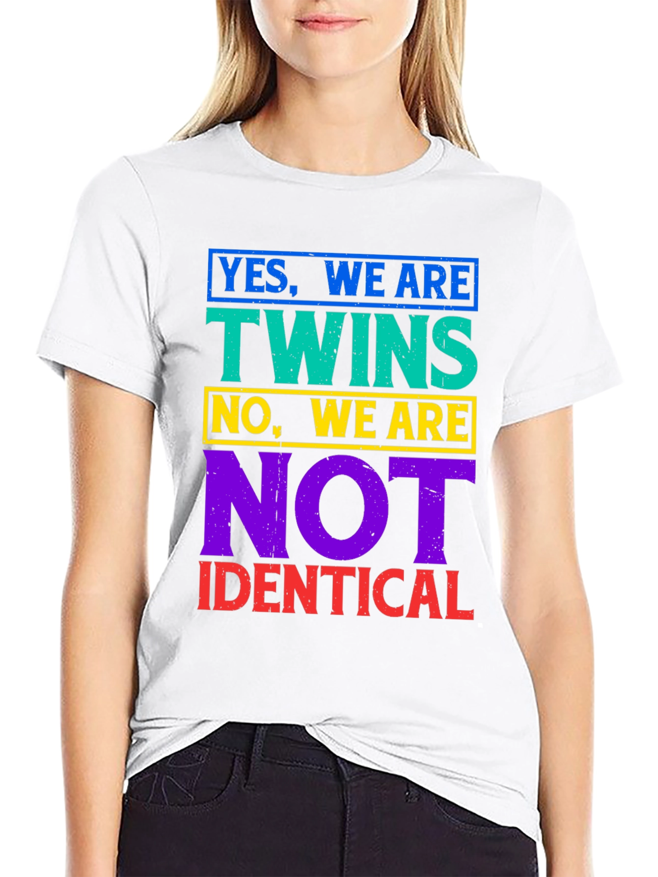 Twins Not Identical T-Shirt - Funny Sibling Tee