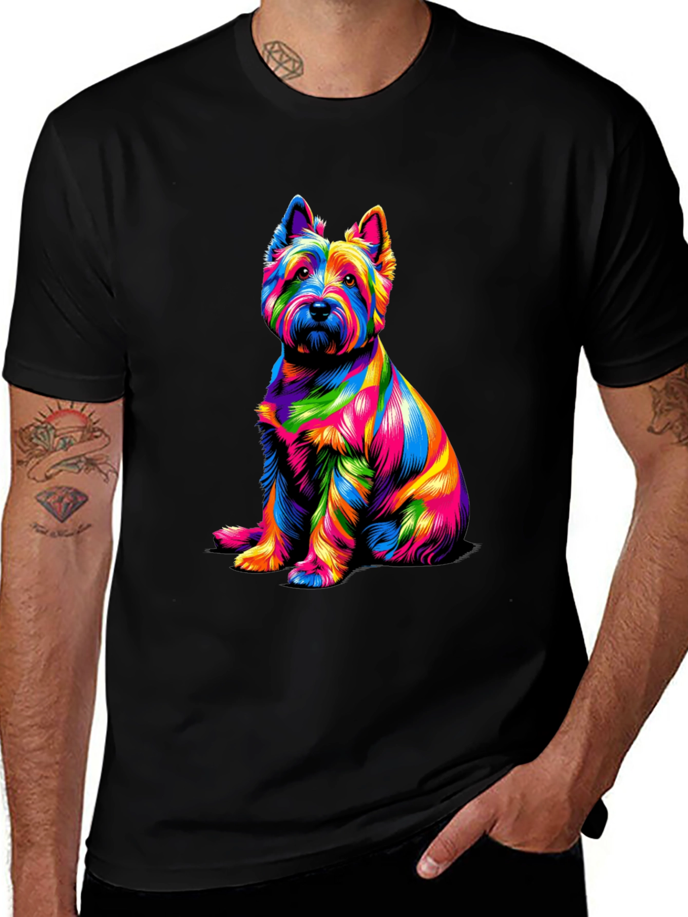 Rainbow Dog Graphic T-Shirt
