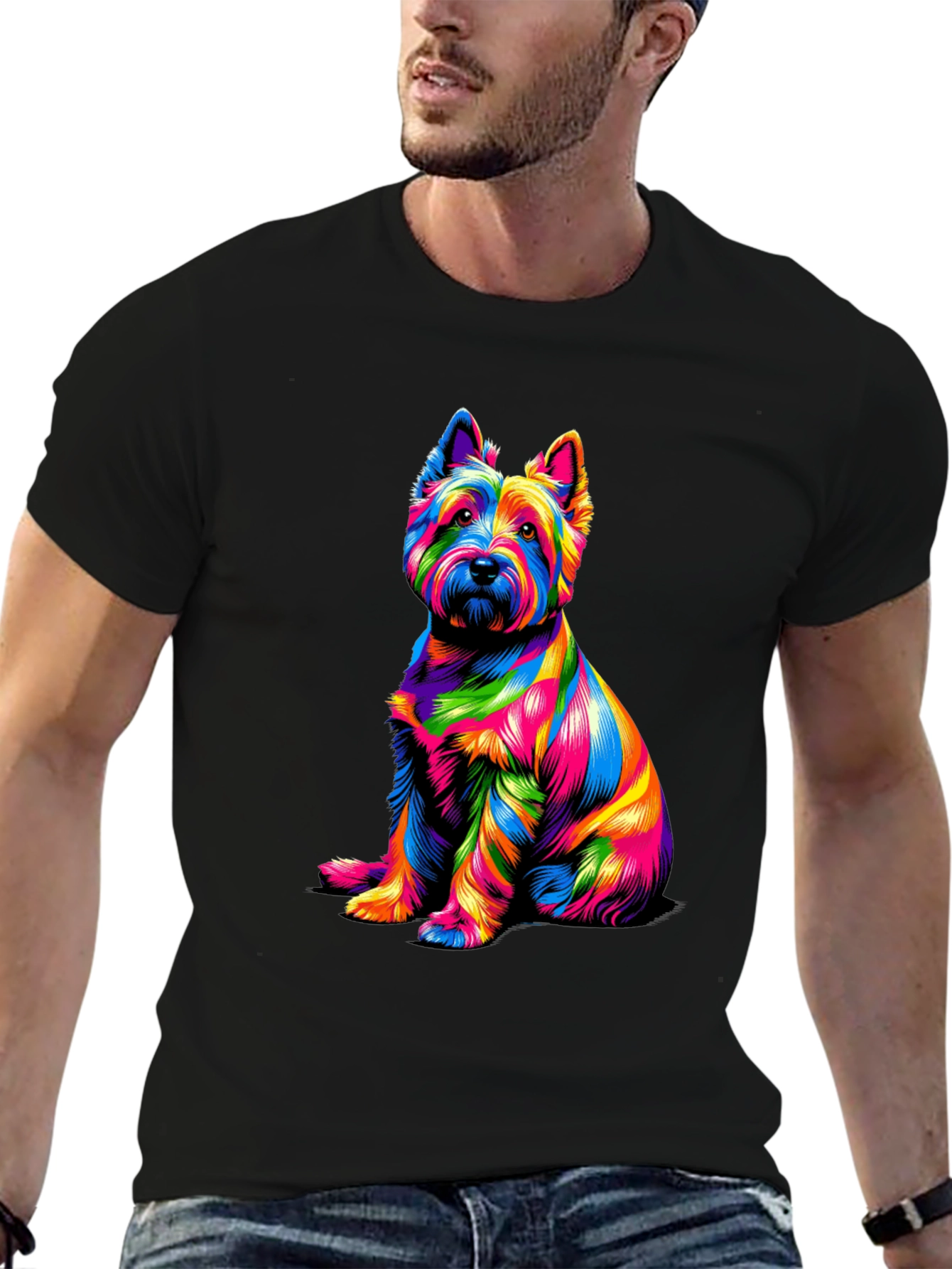 Rainbow Dog Graphic T-Shirt