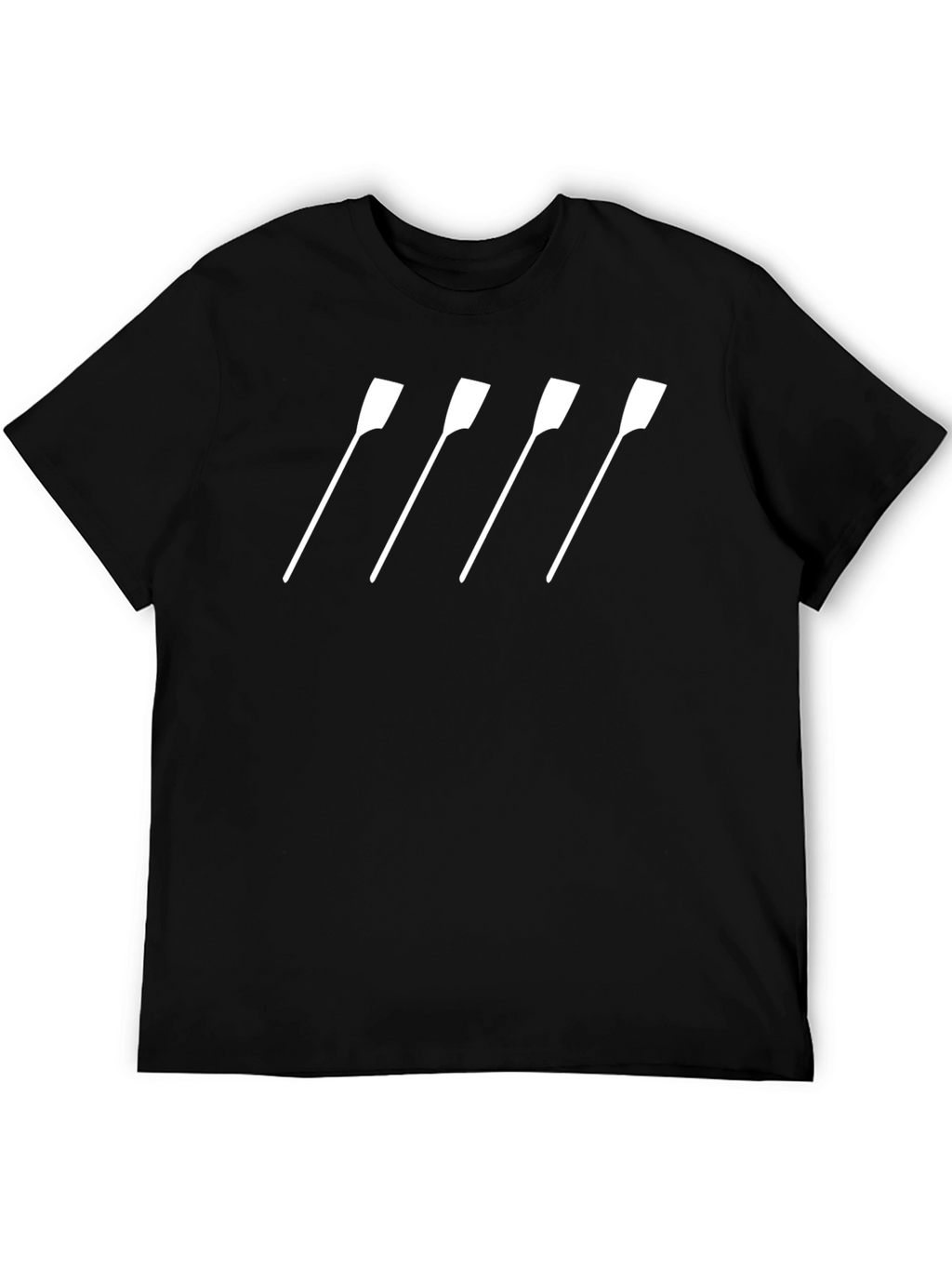 Rowing Oars Graphic Tee - Black Cotton T-Shirt