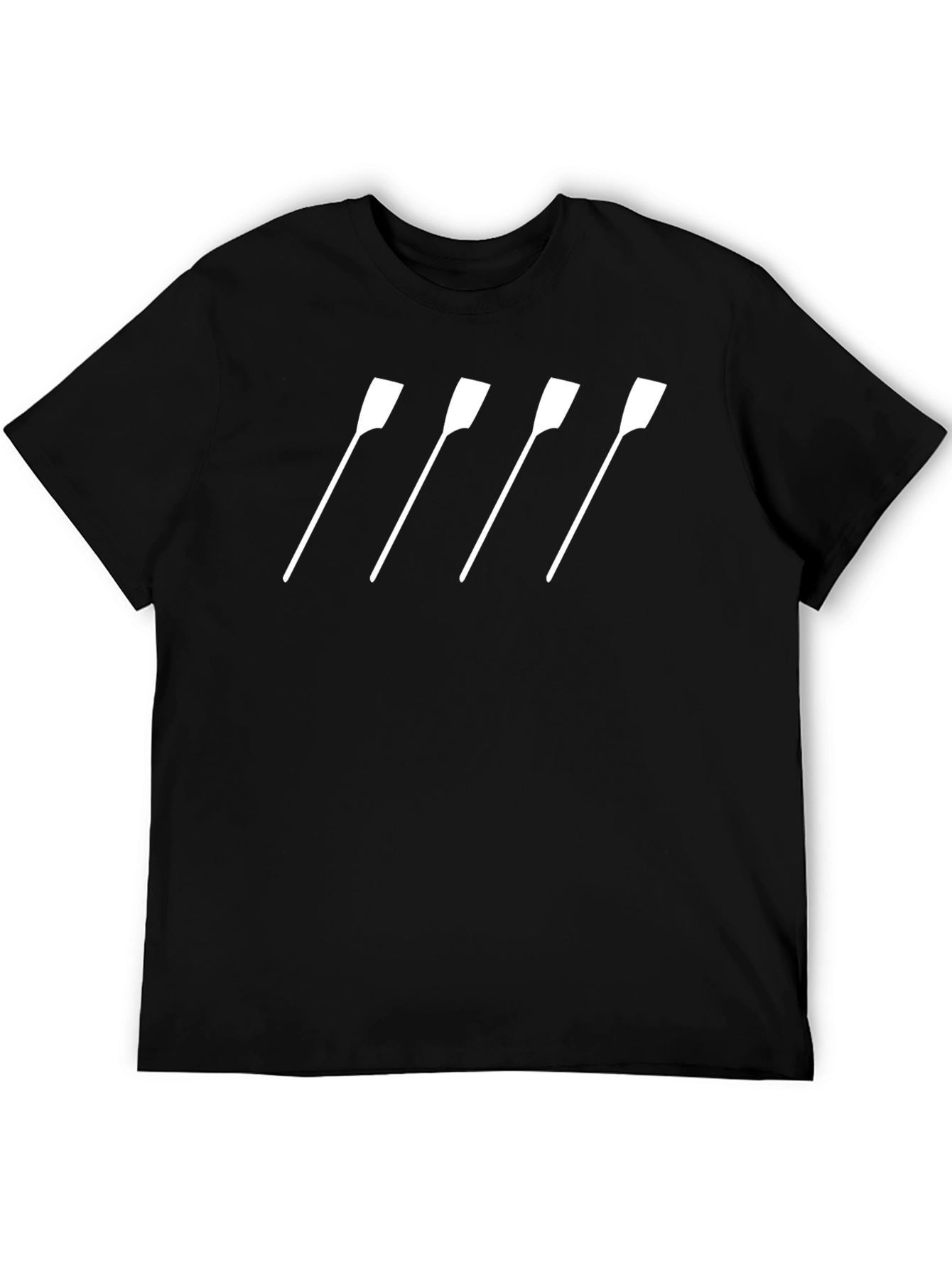 Rowing Oars Graphic Tee - Black Cotton T-Shirt