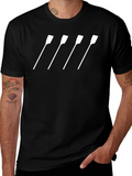 Rowing Oars Graphic Tee - Black Cotton T-Shirt