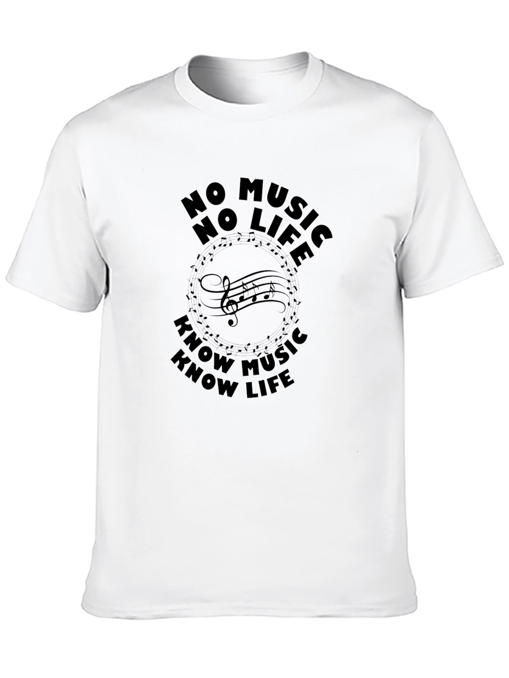 No Music No Life Graphic Tee - Black