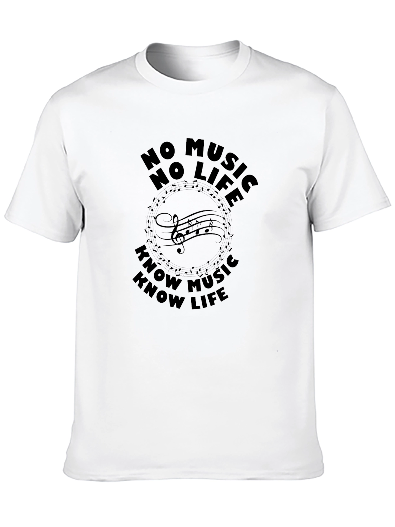 No Music No Life Graphic Tee - Black