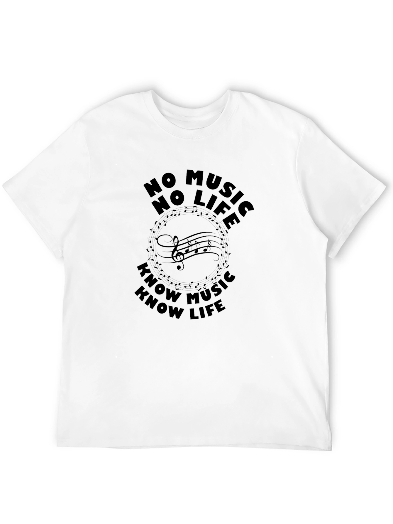 No Music No Life Graphic Tee - Black