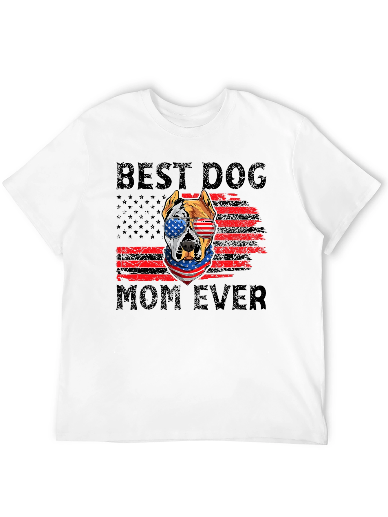 Best Dog Mom Ever Patriotic Graphic Tee