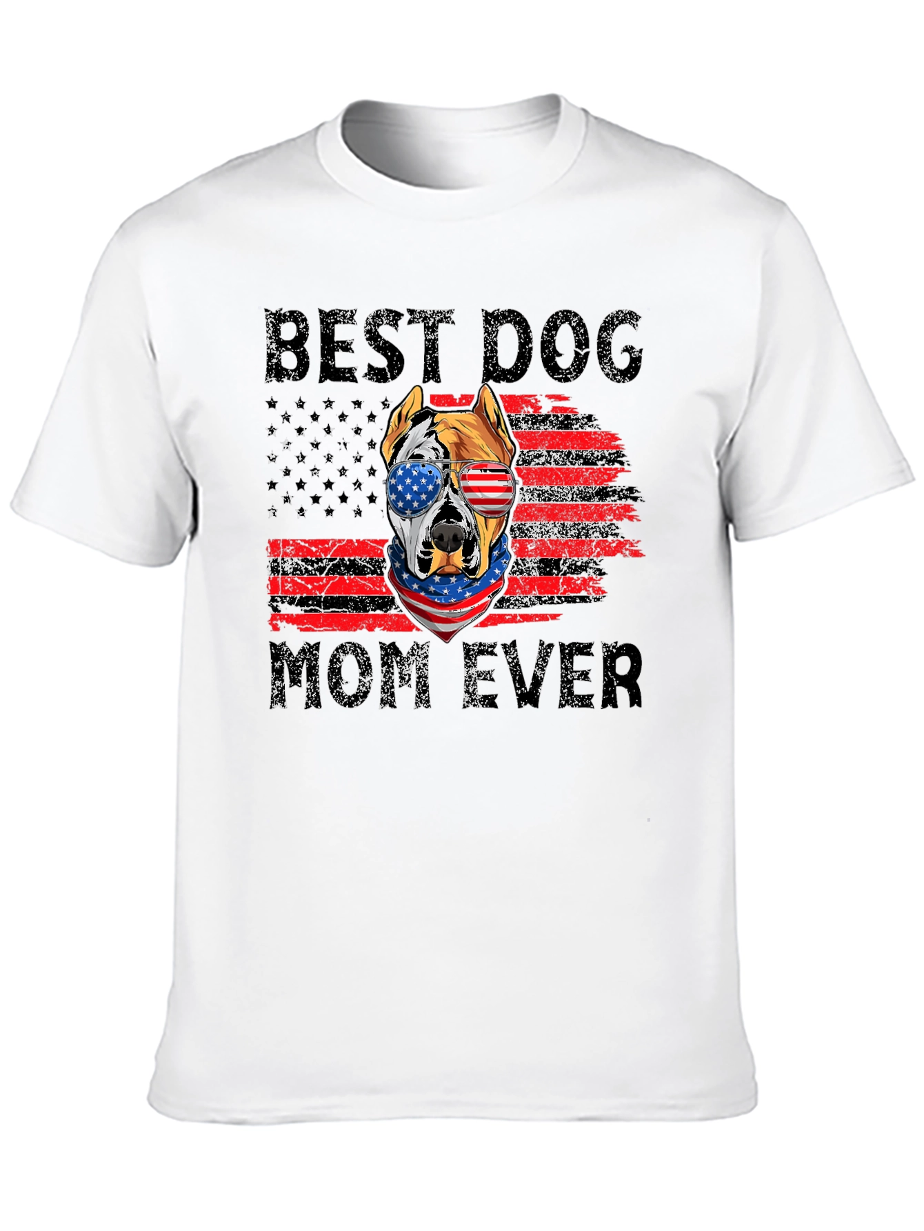Best Dog Mom Ever Patriotic Graphic Tee