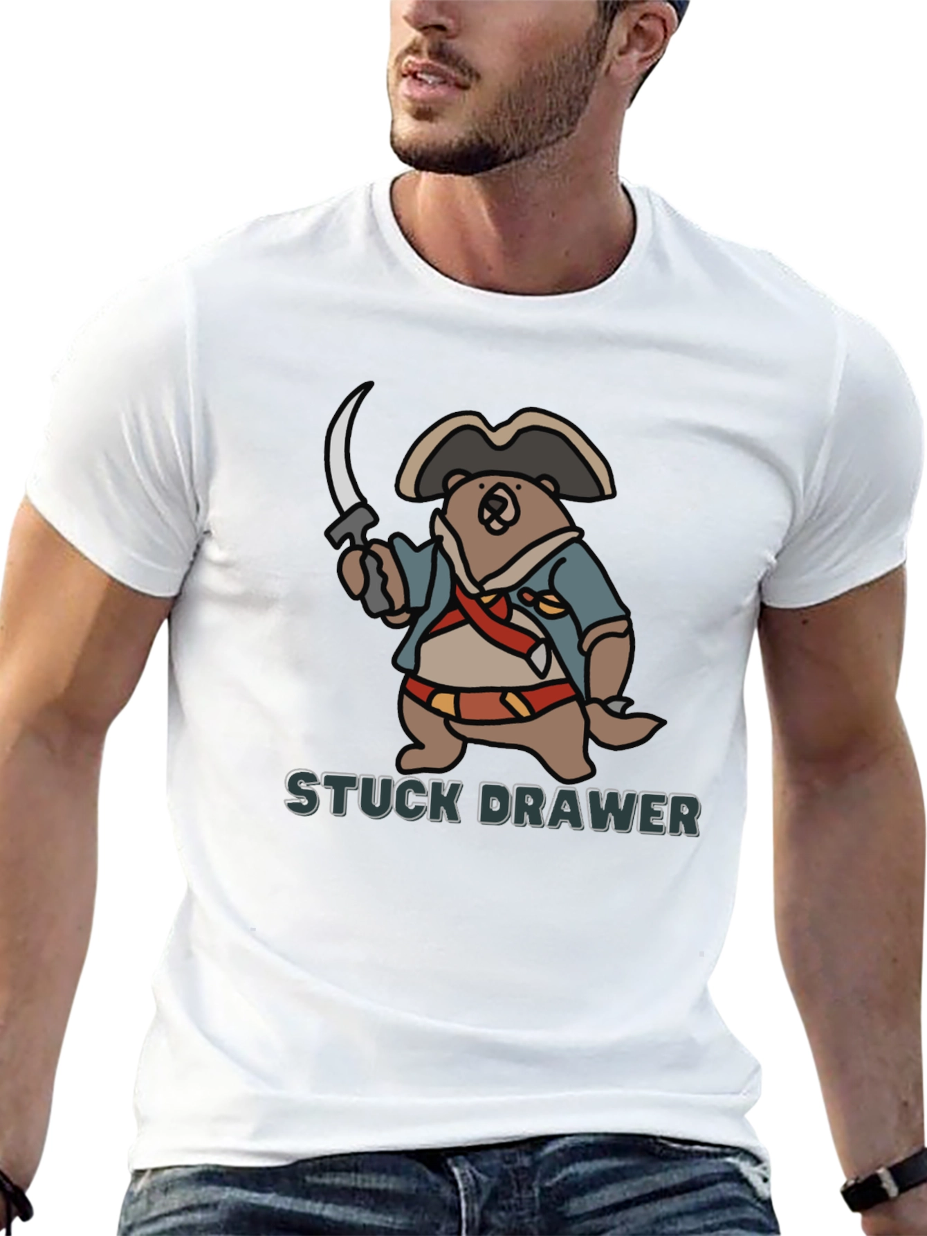 Pirate Bear Stuck Drawer T-Shirt