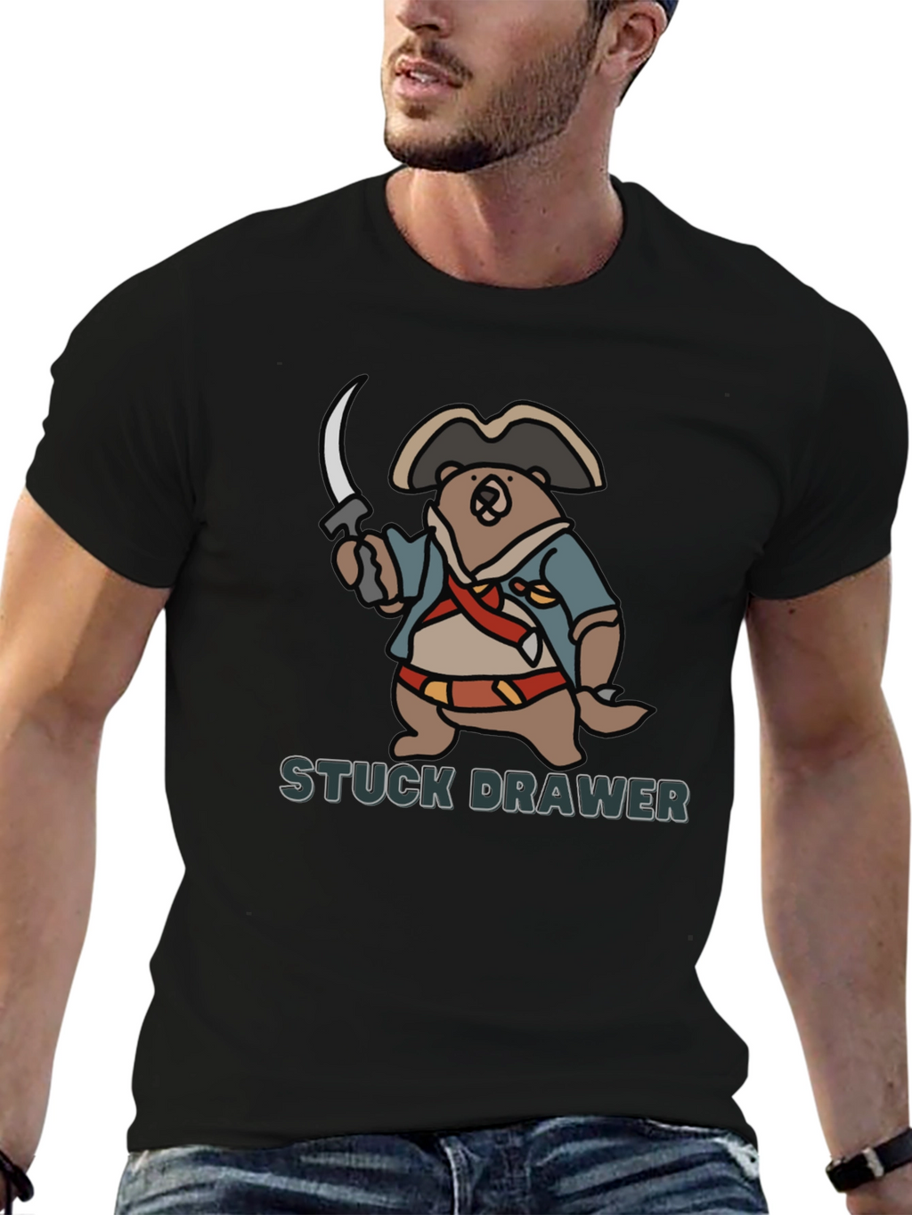 Pirate Bear Stuck Drawer T-Shirt