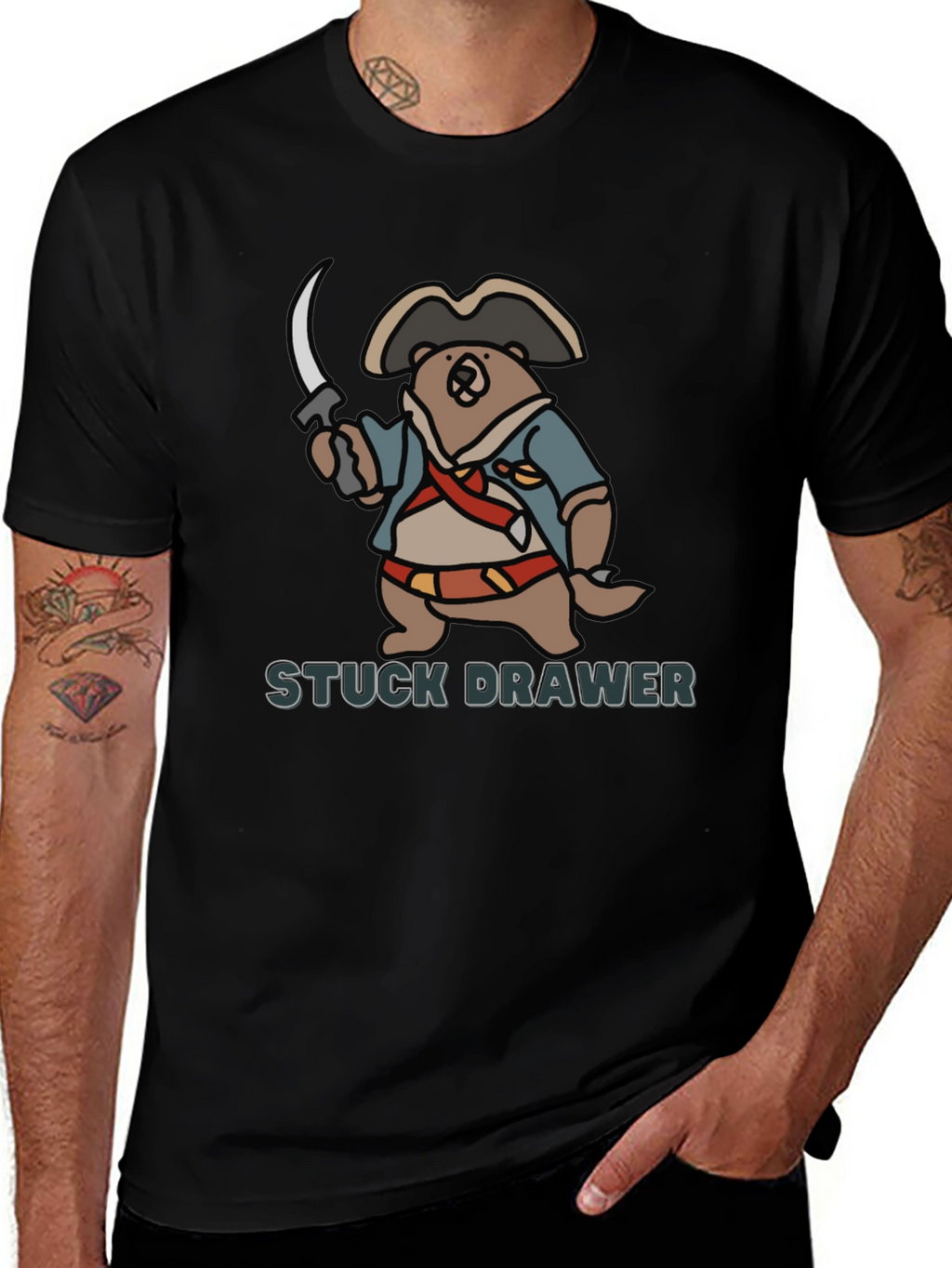 Pirate Bear Stuck Drawer T-Shirt