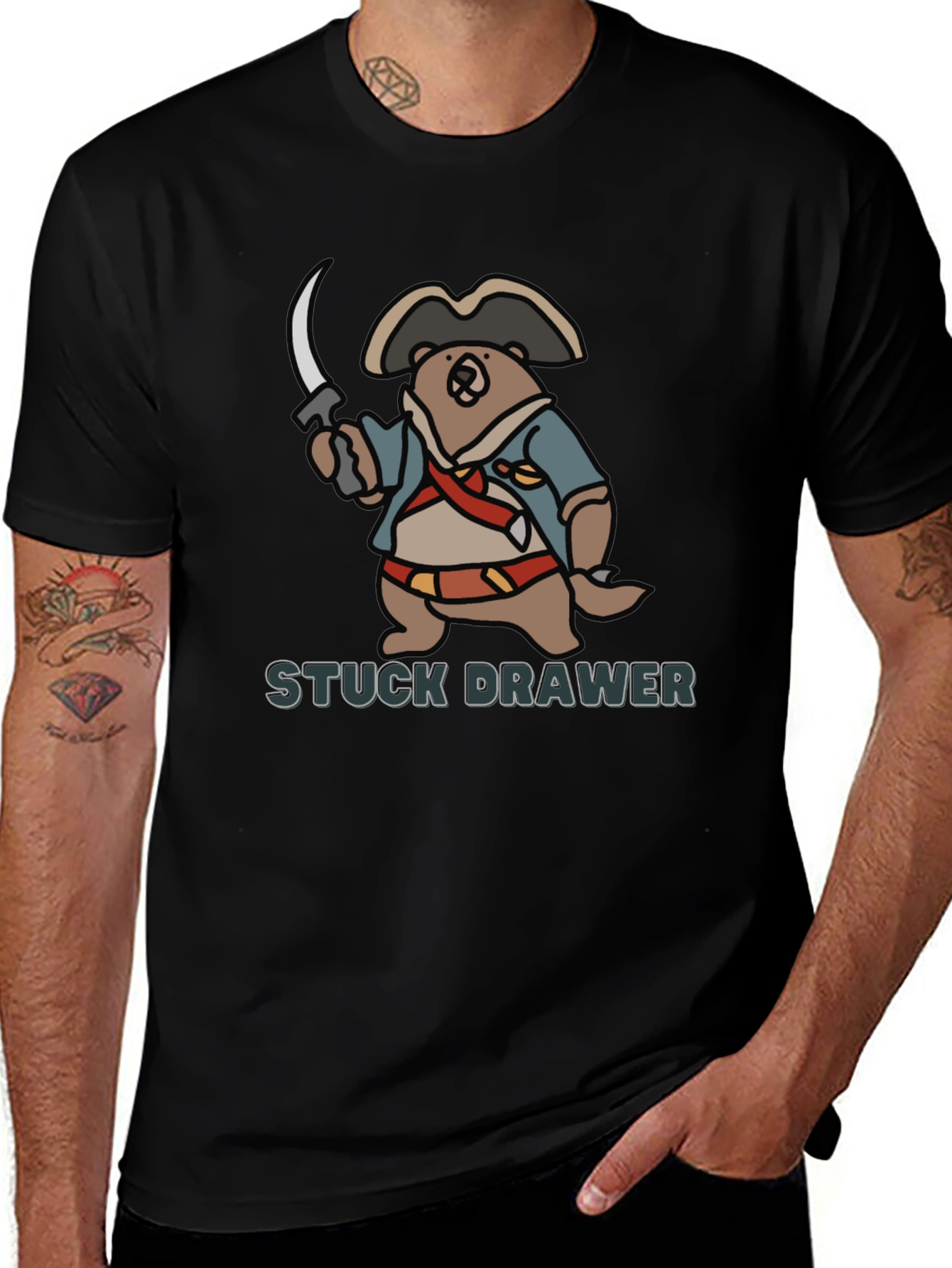 Pirate Bear Stuck Drawer T-Shirt