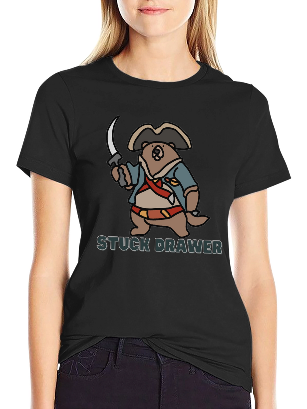 Pirate Bear Stuck Drawer T-Shirt