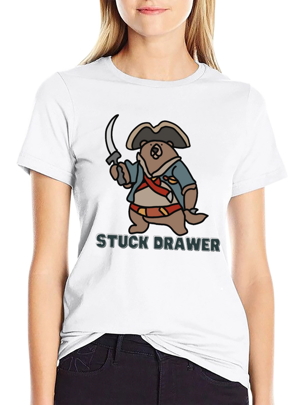 Pirate Bear Stuck Drawer T-Shirt