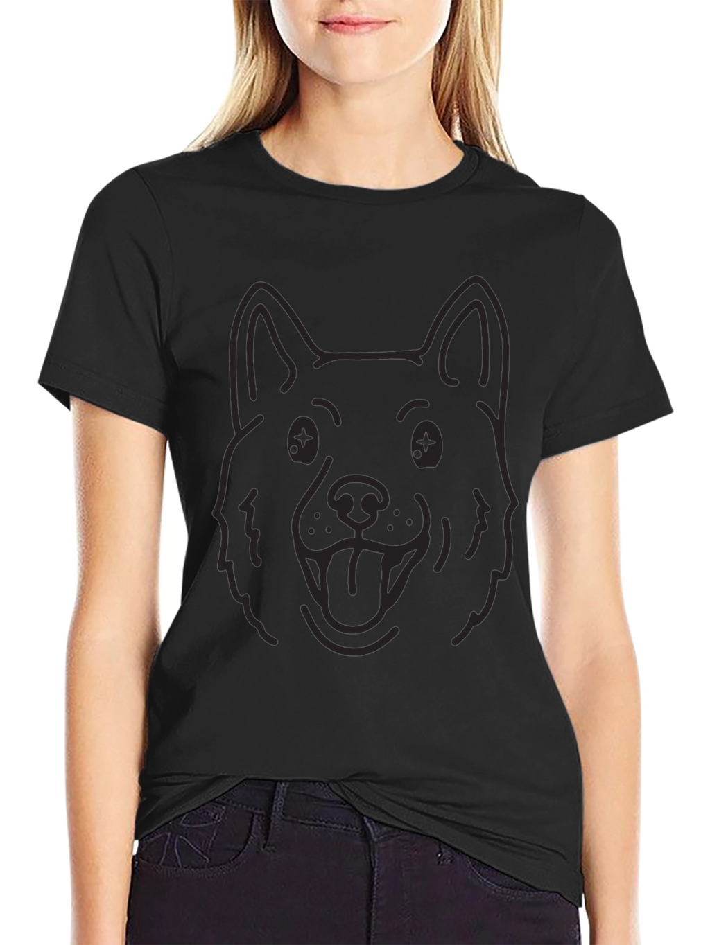 Dog Outline Black T-Shirt