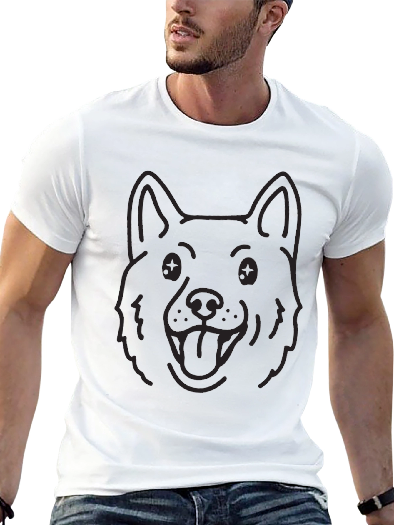 Dog Outline Black T-Shirt