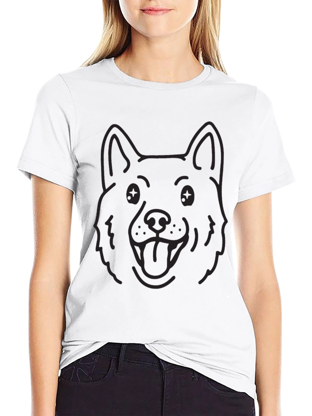 Dog Outline Black T-Shirt