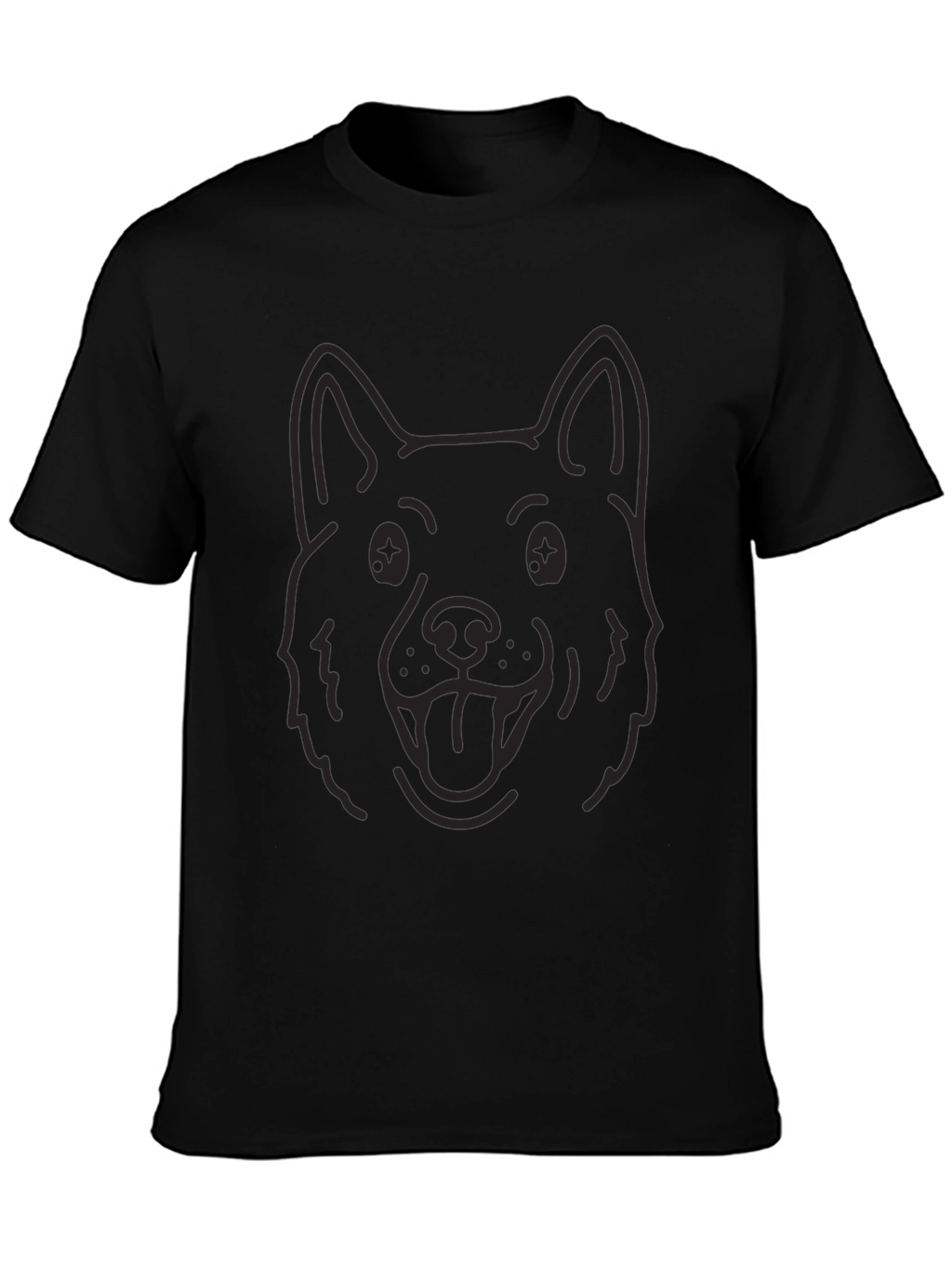 Dog Outline Black T-Shirt