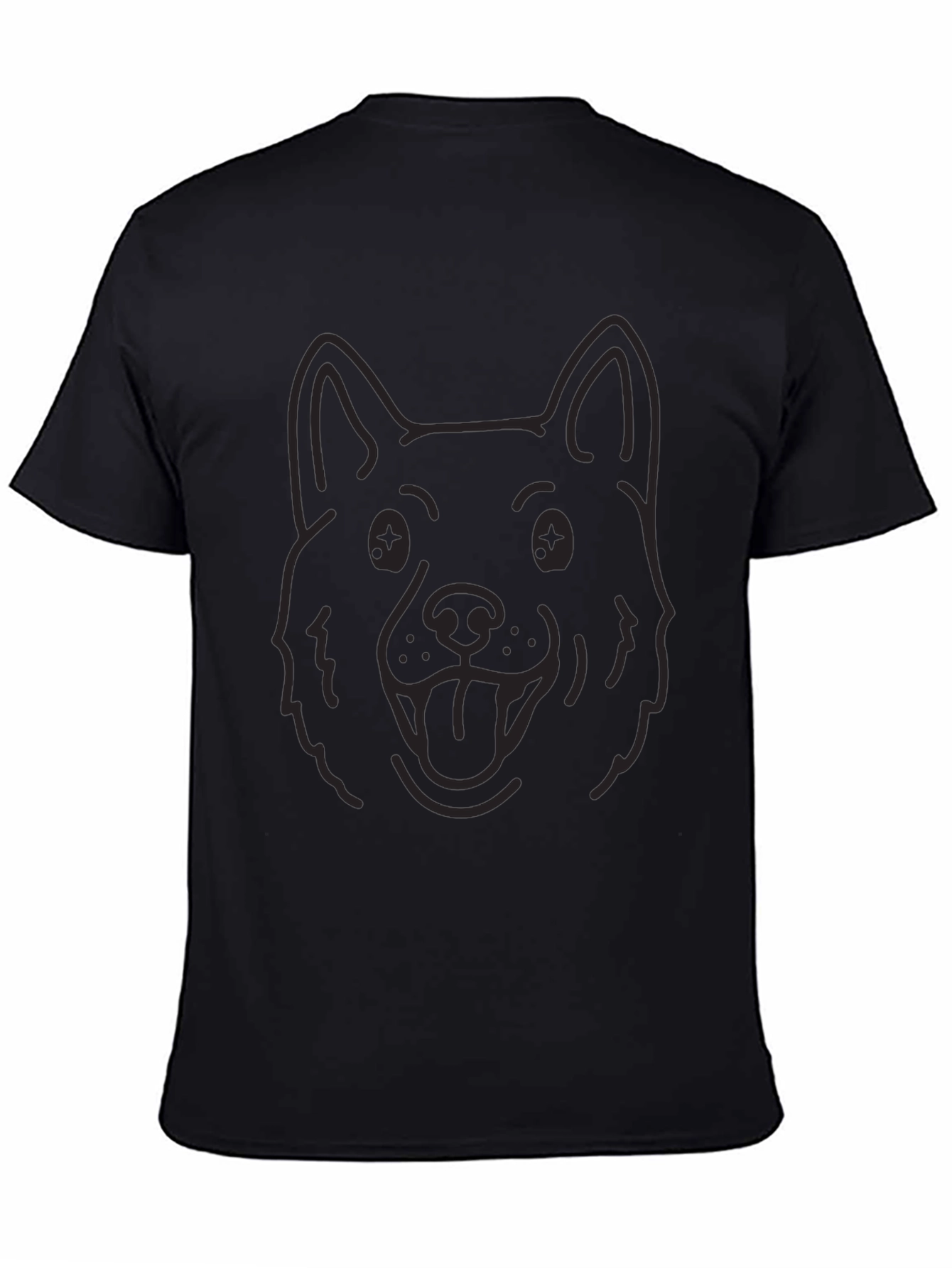 Dog Outline Black T-Shirt