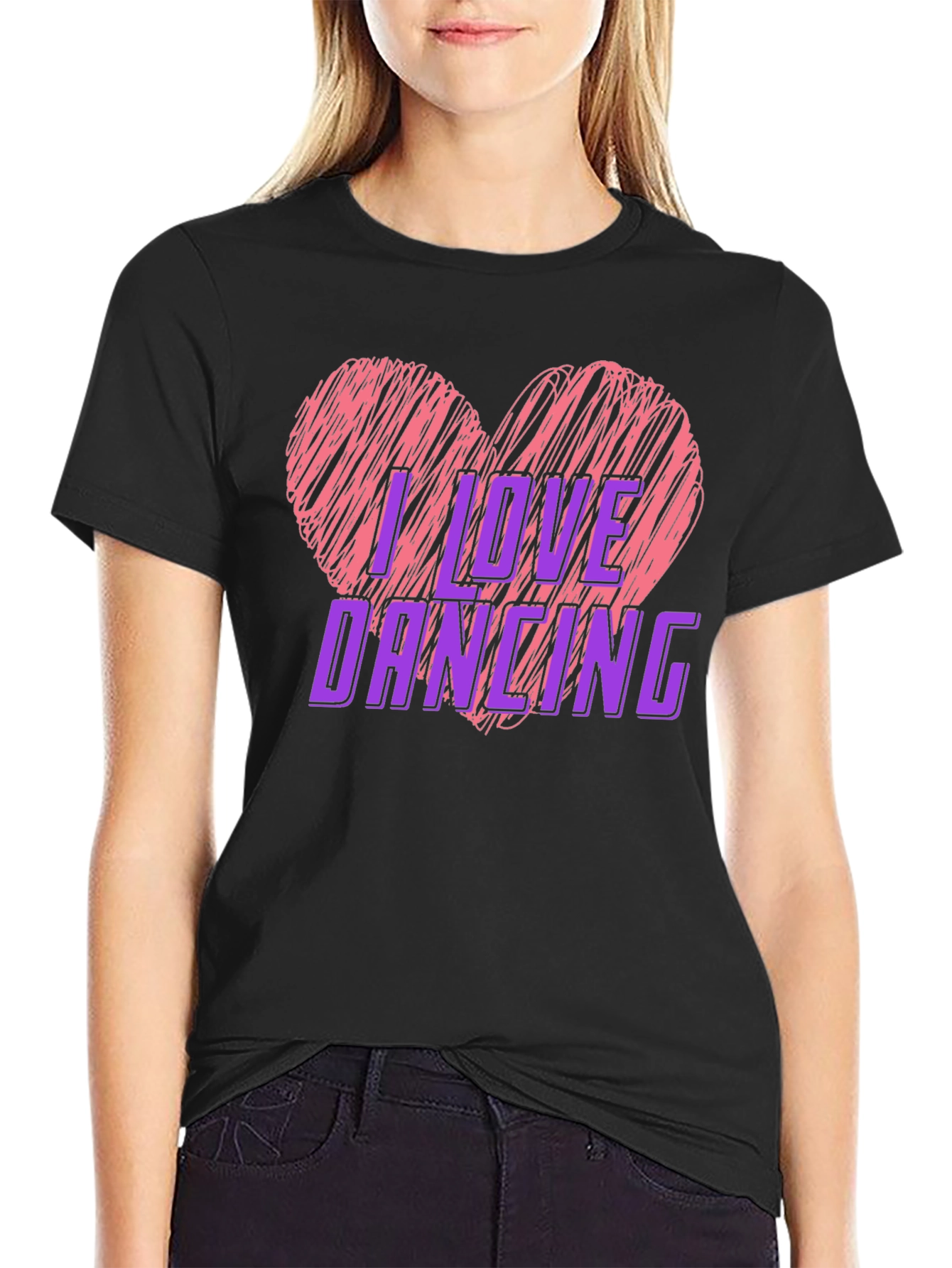 I Love Dancing Graphic Tee - Heart Design