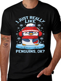 Penguin Lover T-Shirt - Winter Holiday Tee