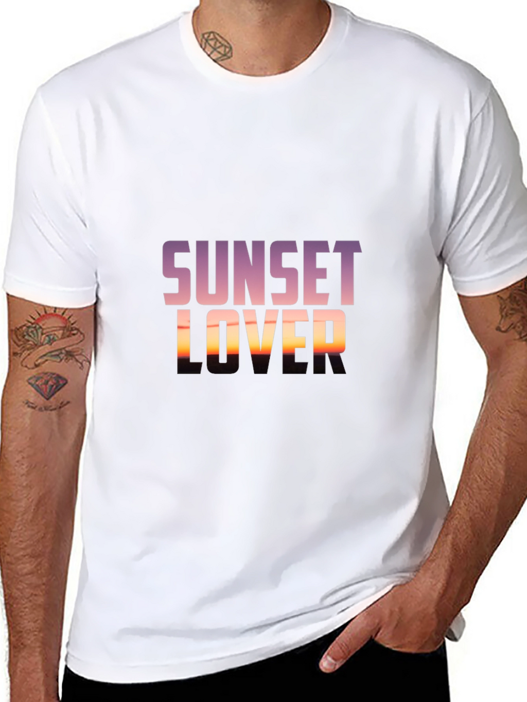 Sunset Lover Graphic Tee - Trendy Black T-Shirt