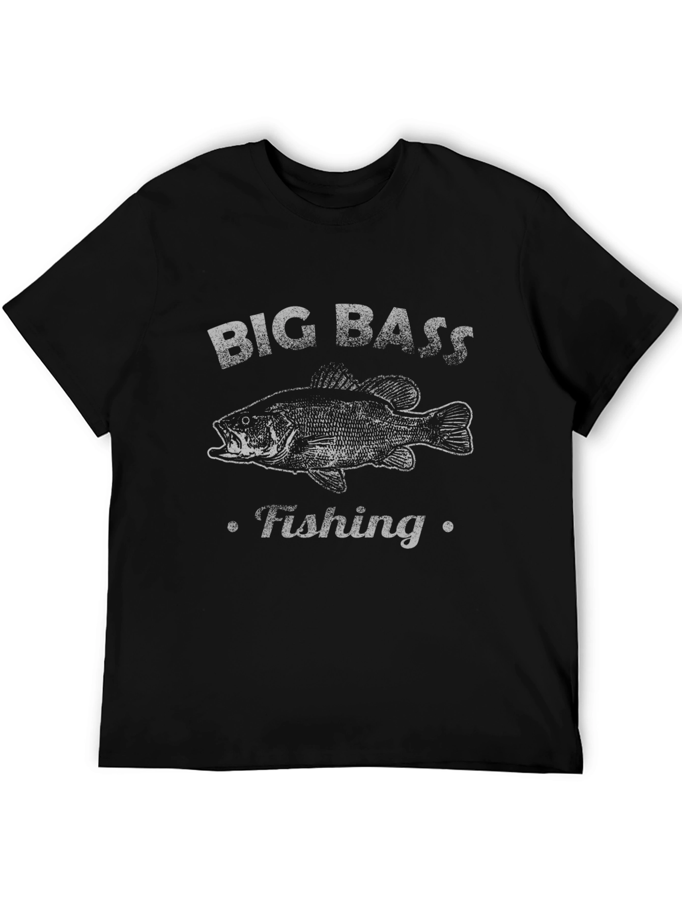 Big Bass Fishing T-Shirt - Distressed Graphic Tee