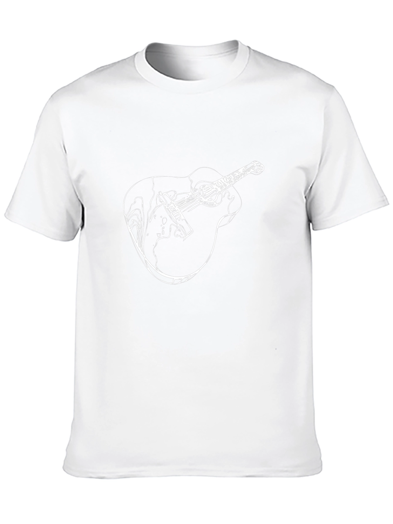 Guitar Graphic Print Mens Black T-Shirt