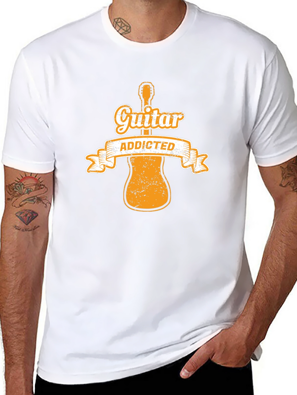 Guitar Addicted Graphic Tee - Musician T-Shirt