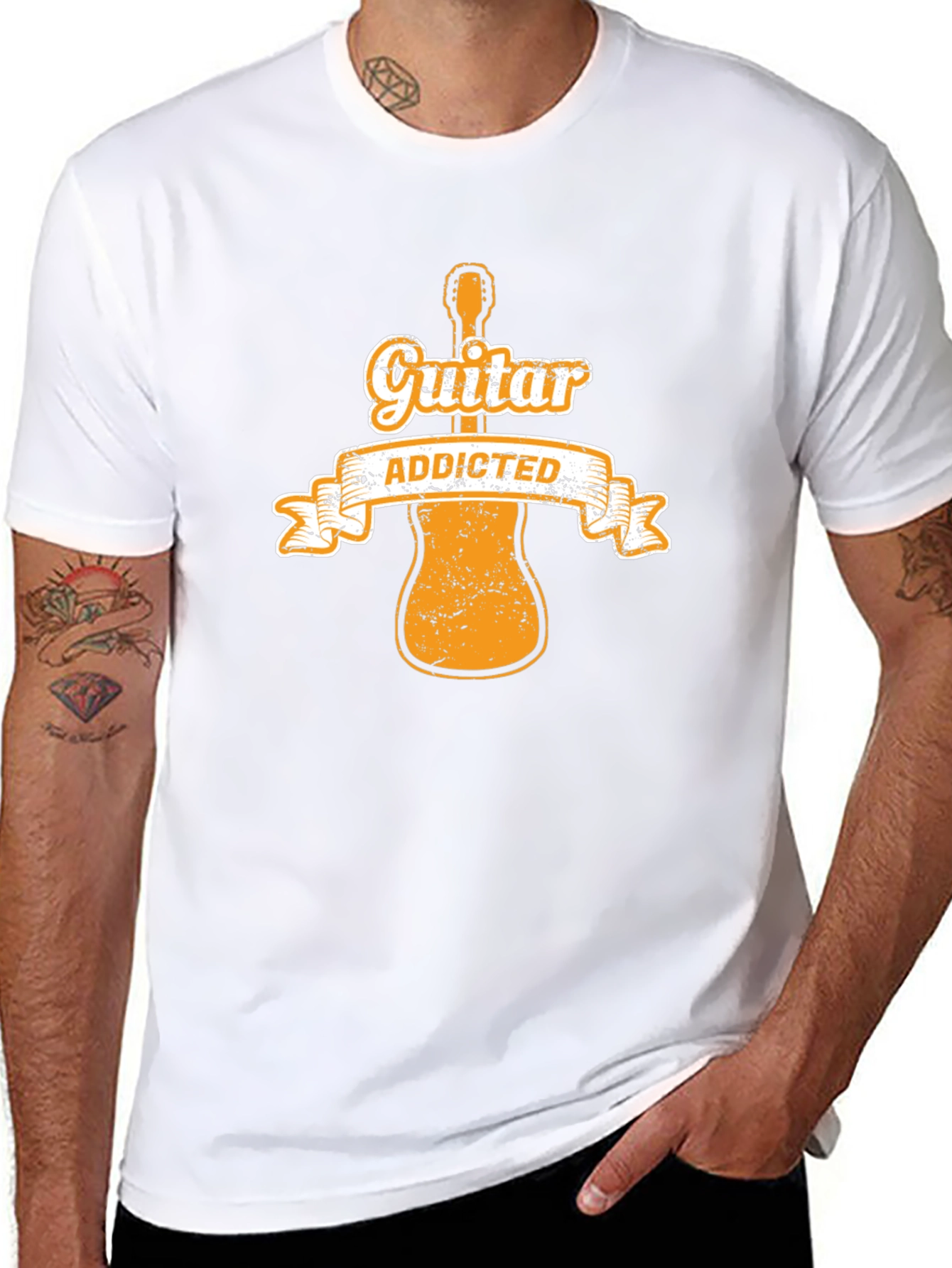Guitar Addicted Graphic Tee - Musician T-Shirt