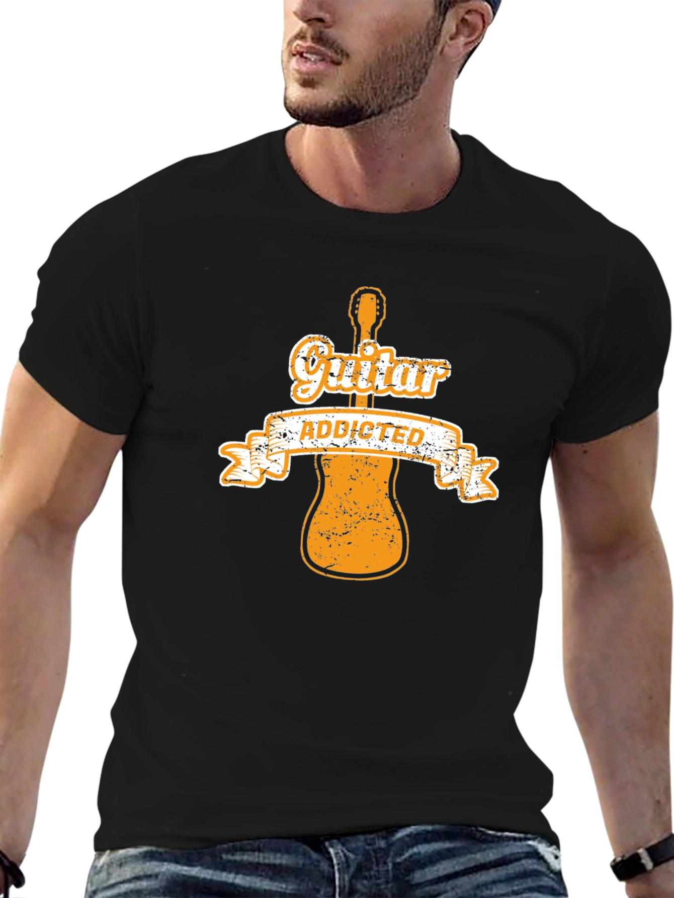 Guitar Addicted Graphic Tee - Musician T-Shirt