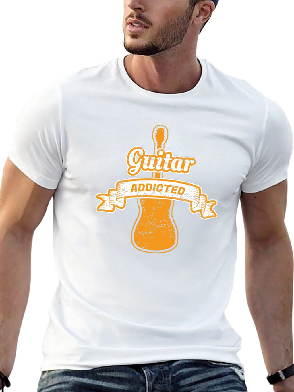 Guitar Addicted Graphic Tee - Musician T-Shirt