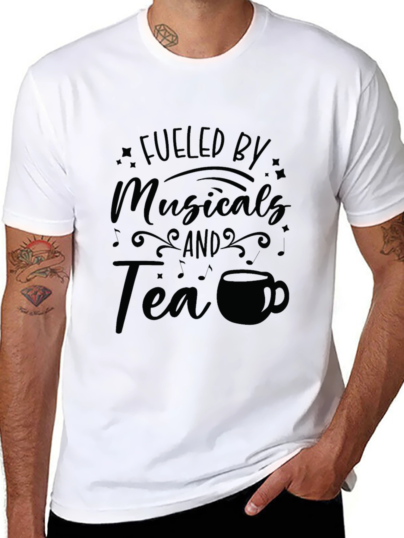 Fueled by Musicals and Tea Graphic T-Shirt