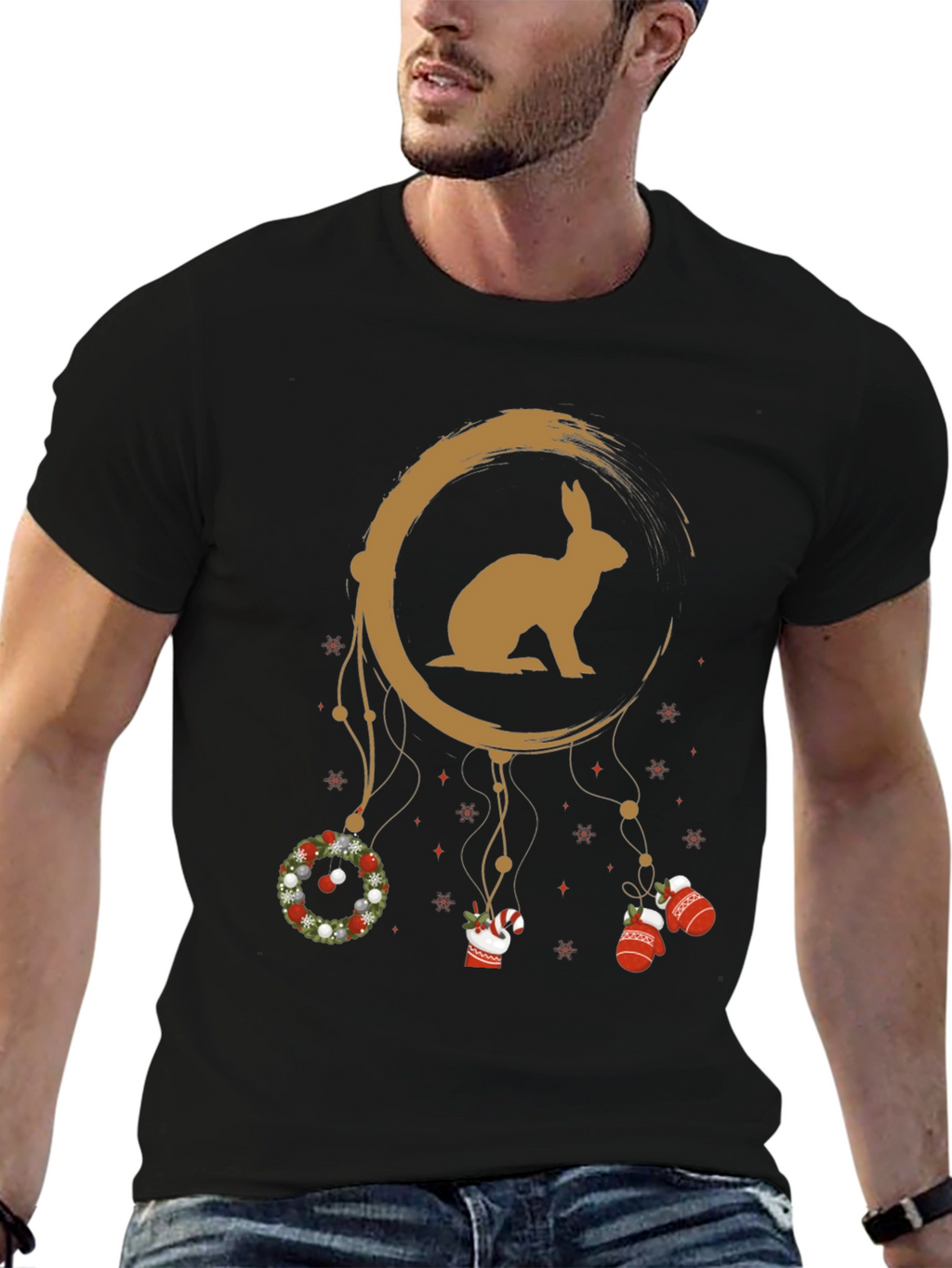 Festive Rabbit Dreamcatcher Graphic Tee
