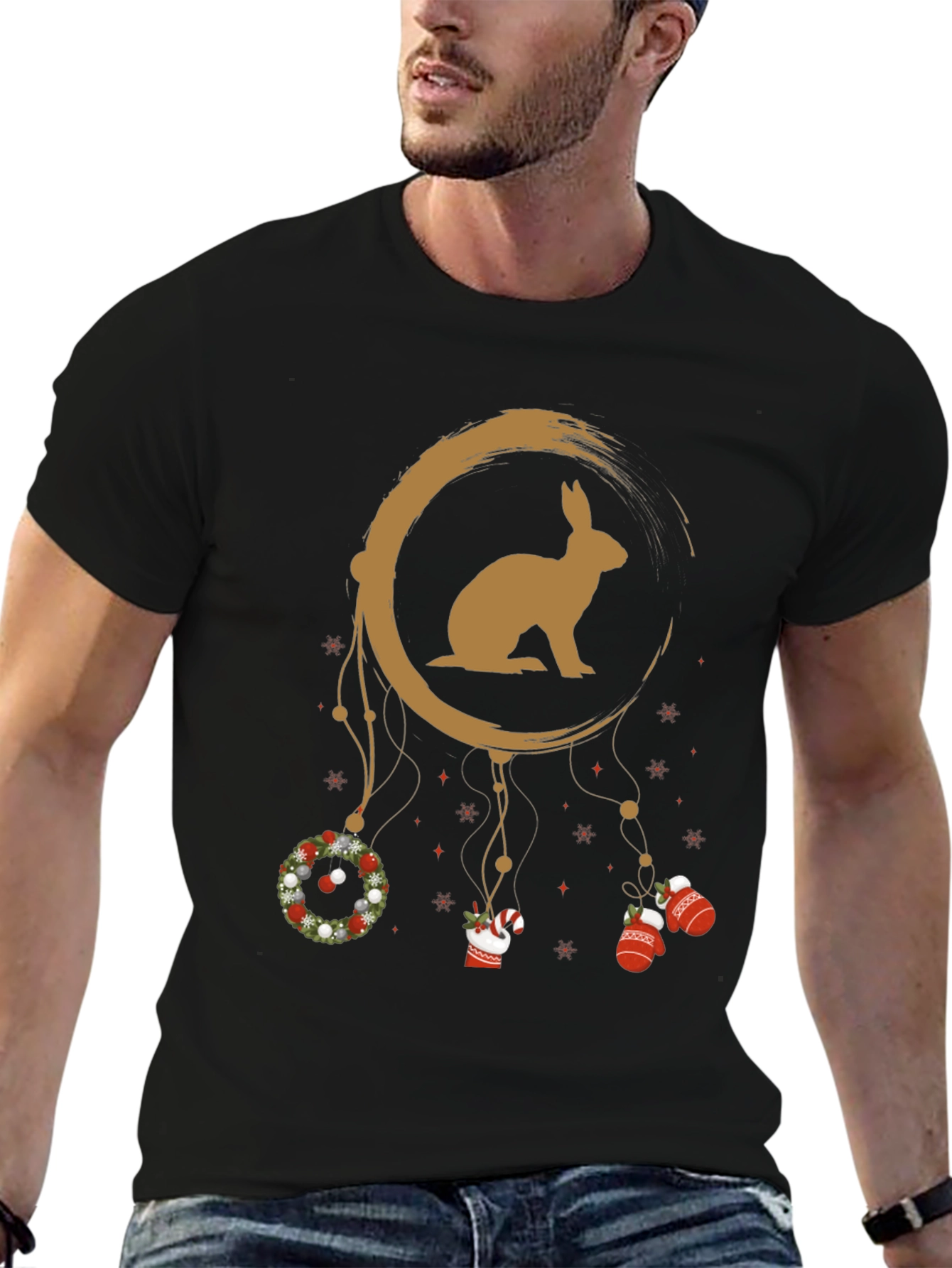 Festive Rabbit Dreamcatcher Graphic Tee