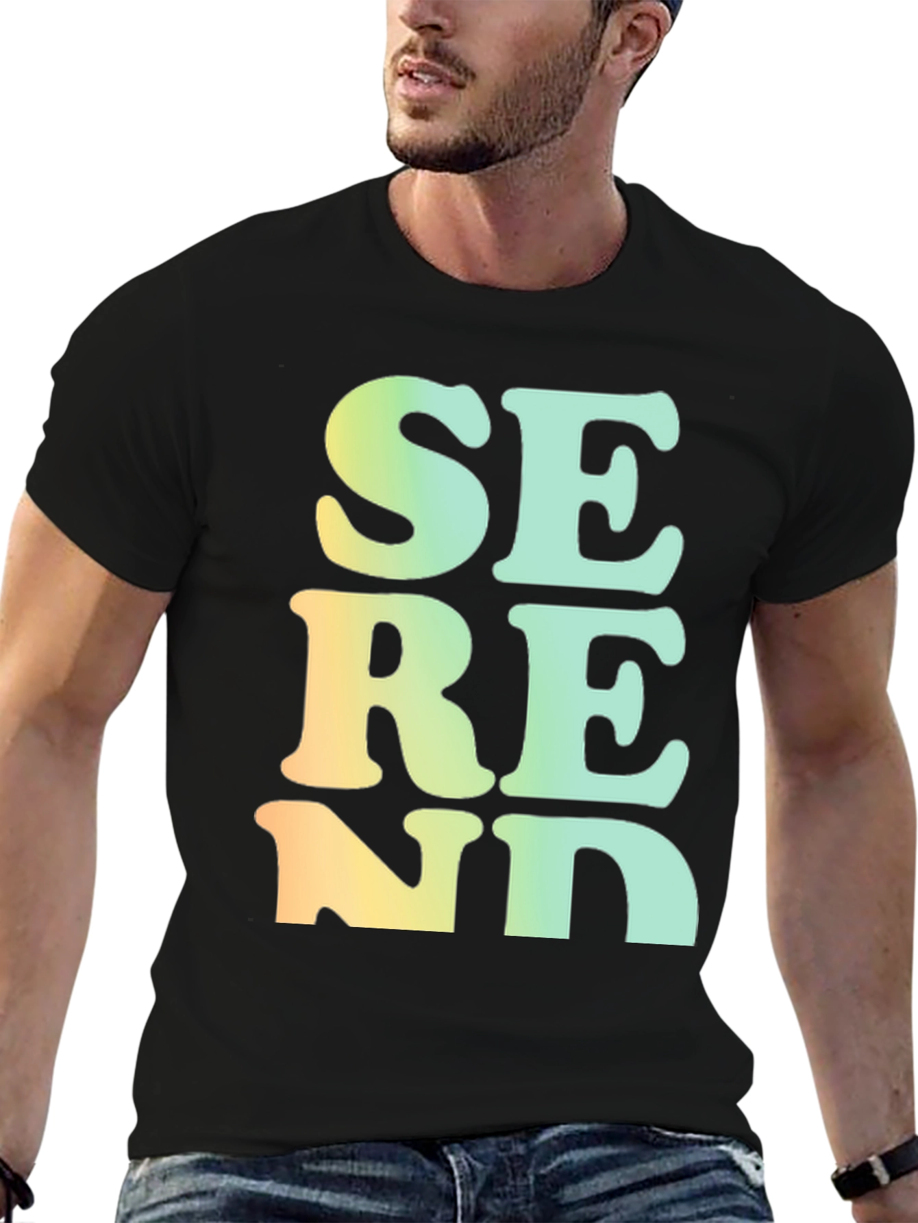 Serene Gradient T-Shirt - Black