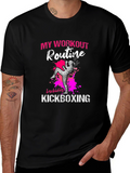 Kickboxing Workout Graphic Tee - Black