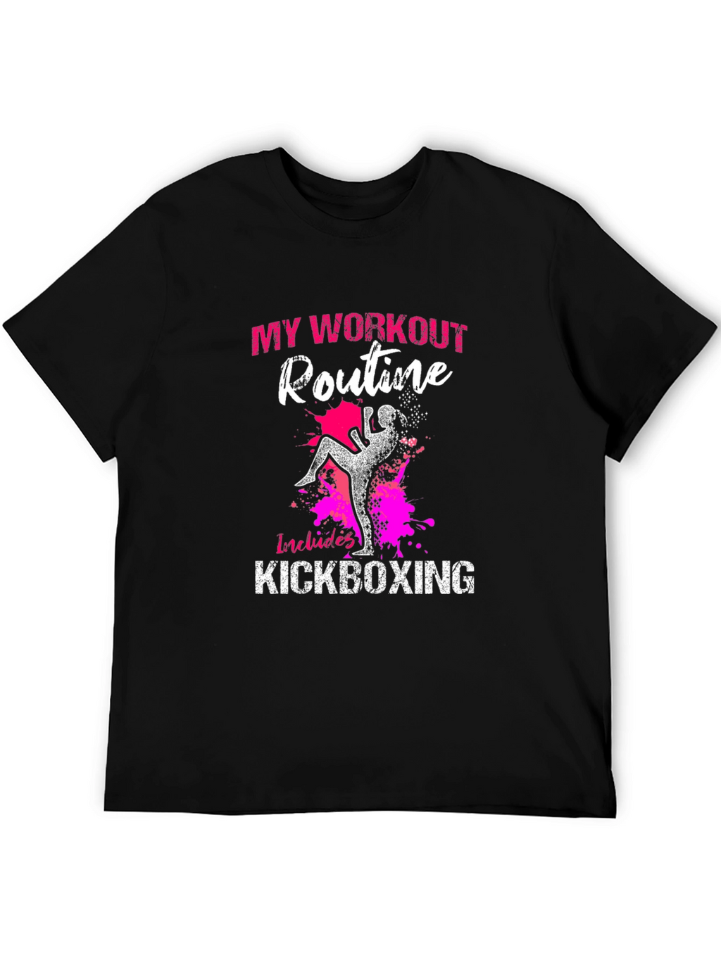 Kickboxing Workout Graphic Tee - Black