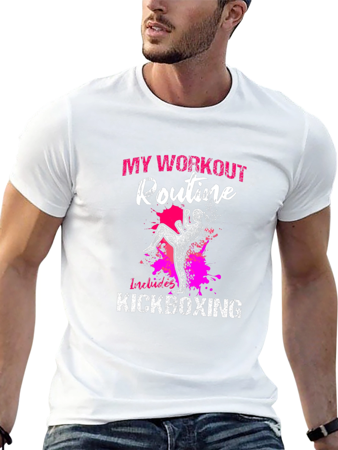 Kickboxing Workout Graphic Tee - Black