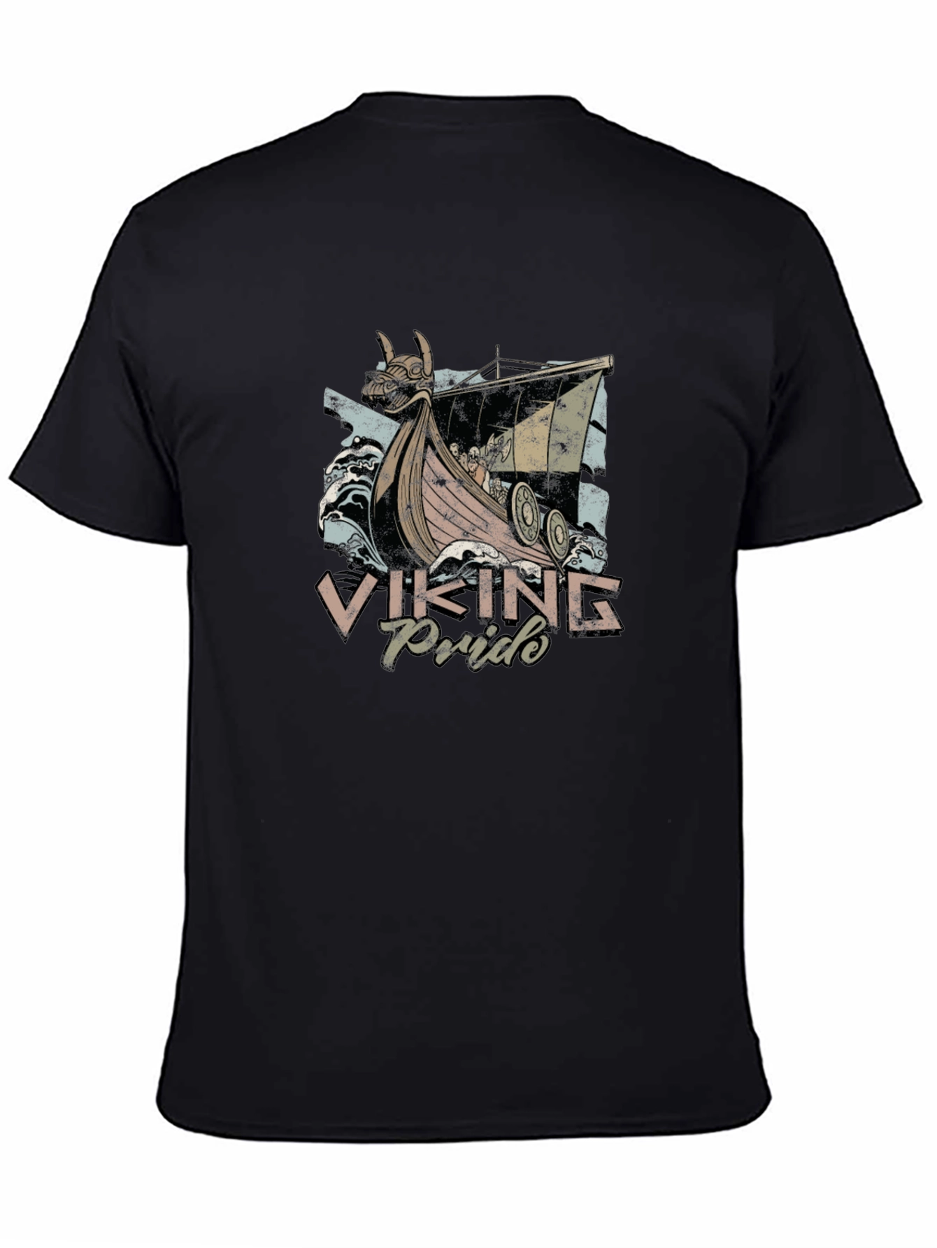 Viking Pride Graphic Tee - Black Cotton T-Shirt