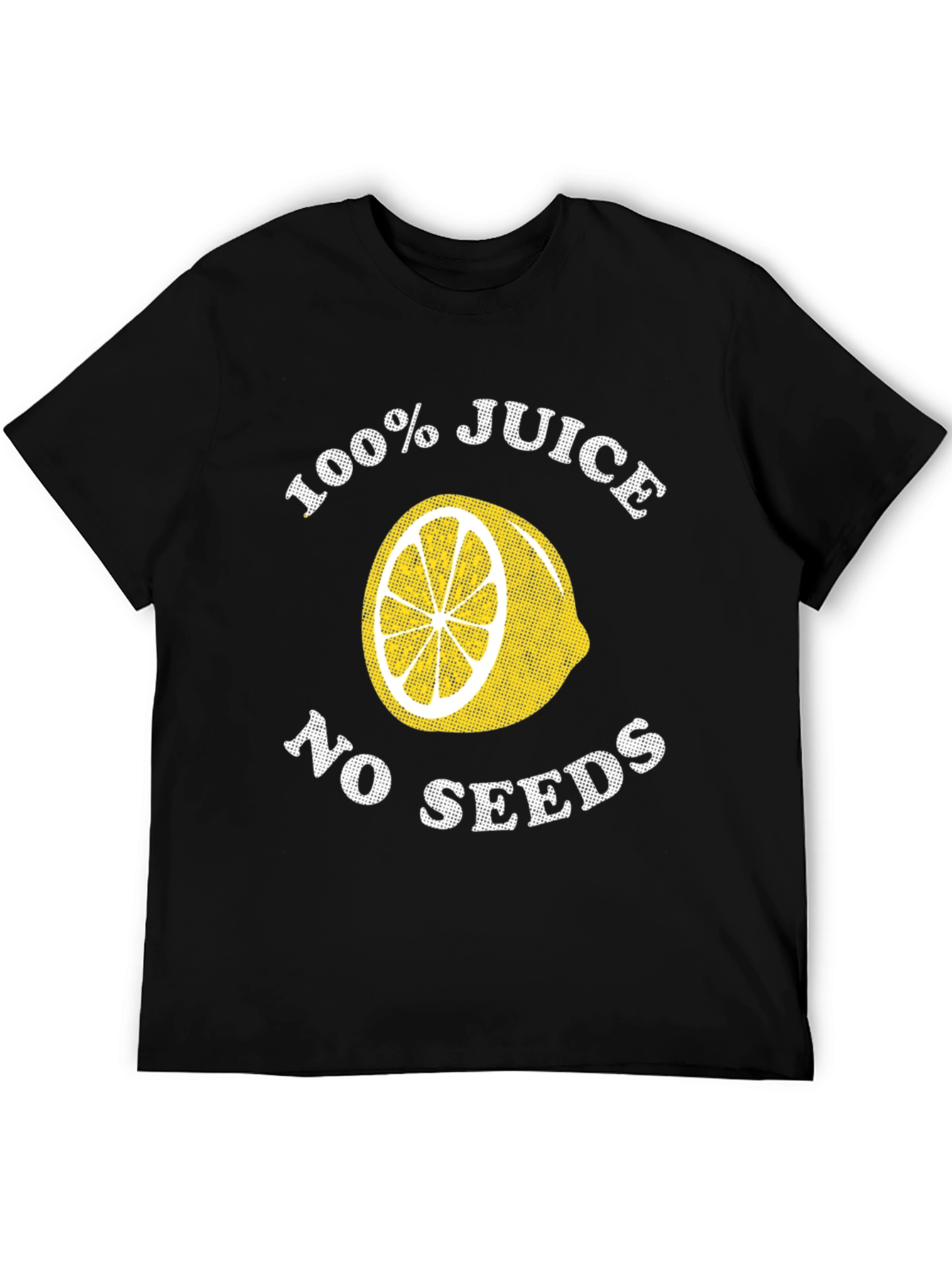 100% Juice No Seeds Graphic Tee - Black Cotton T-Shirt