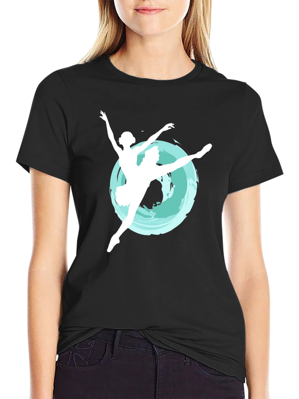 Ballerina Graphic Tee - Elegant Dance Shirt