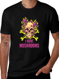 I Hunt Mushrooms Skull Graphic Tee