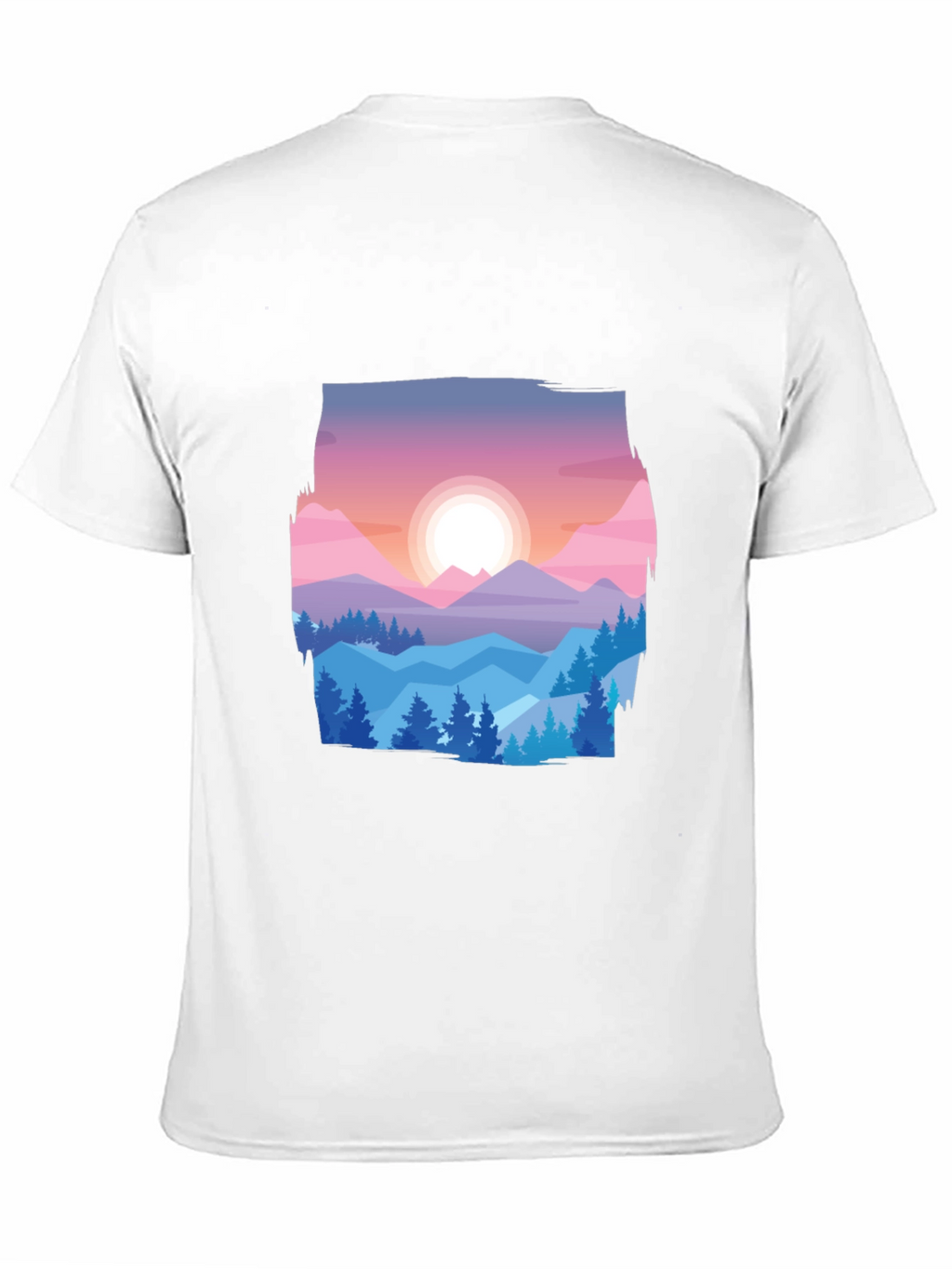 Mountain Sunset Graphic Tee - Black Cotton Comfort