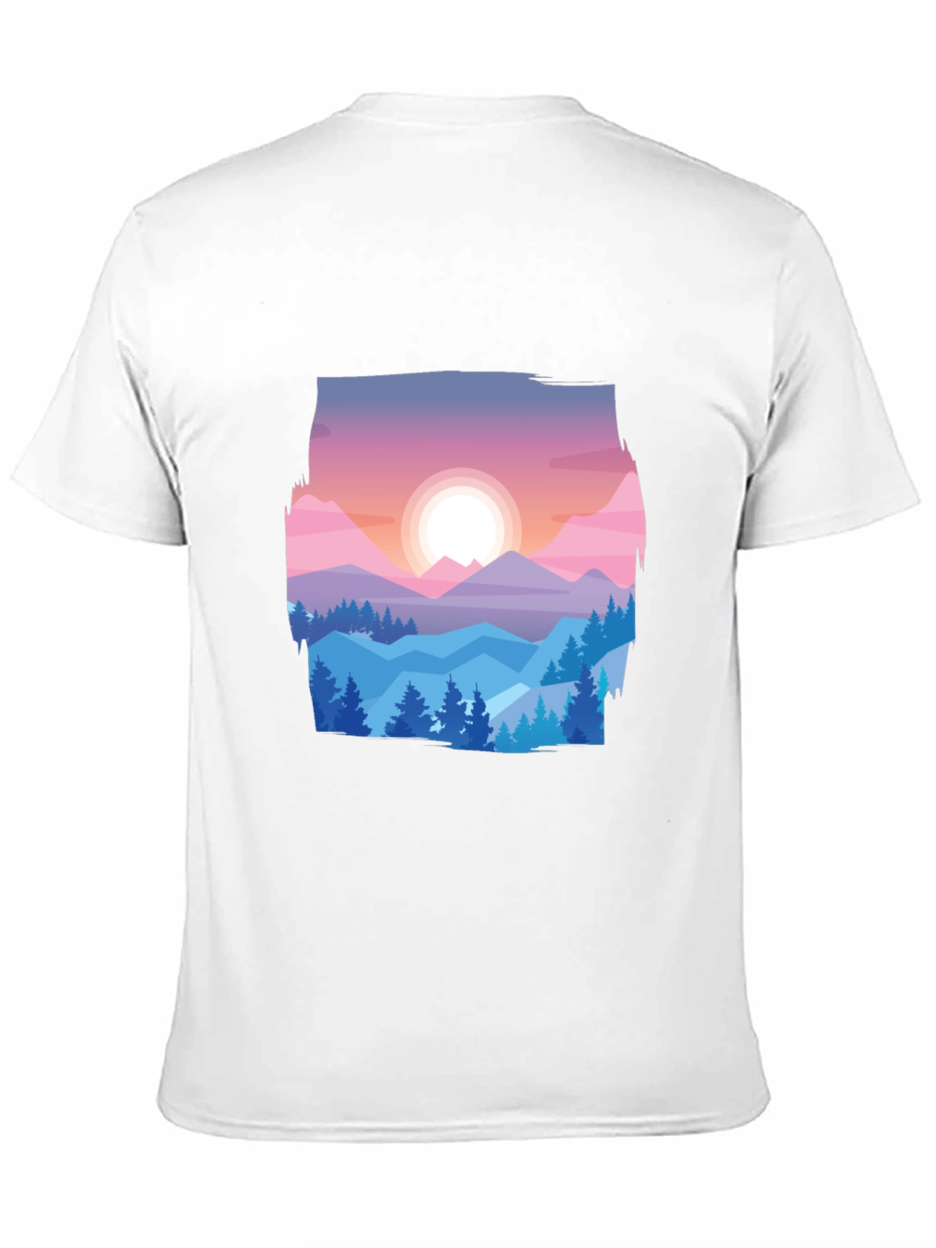 Mountain Sunset Graphic Tee - Black Cotton Comfort
