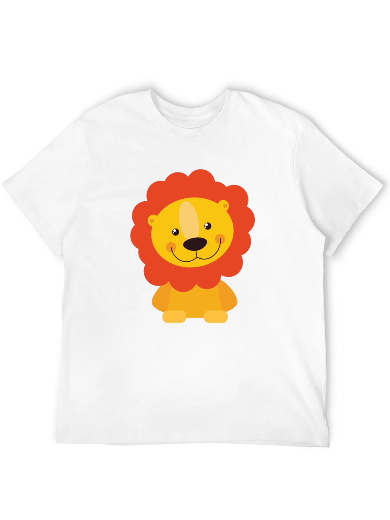 Cute Lion Graphic Black T-Shirt - Mens