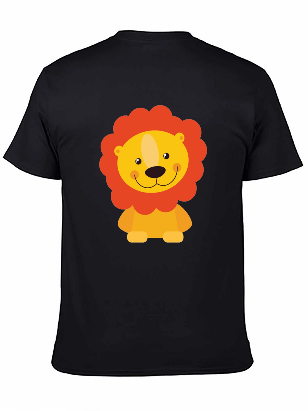 Cute Lion Graphic Black T-Shirt - Mens