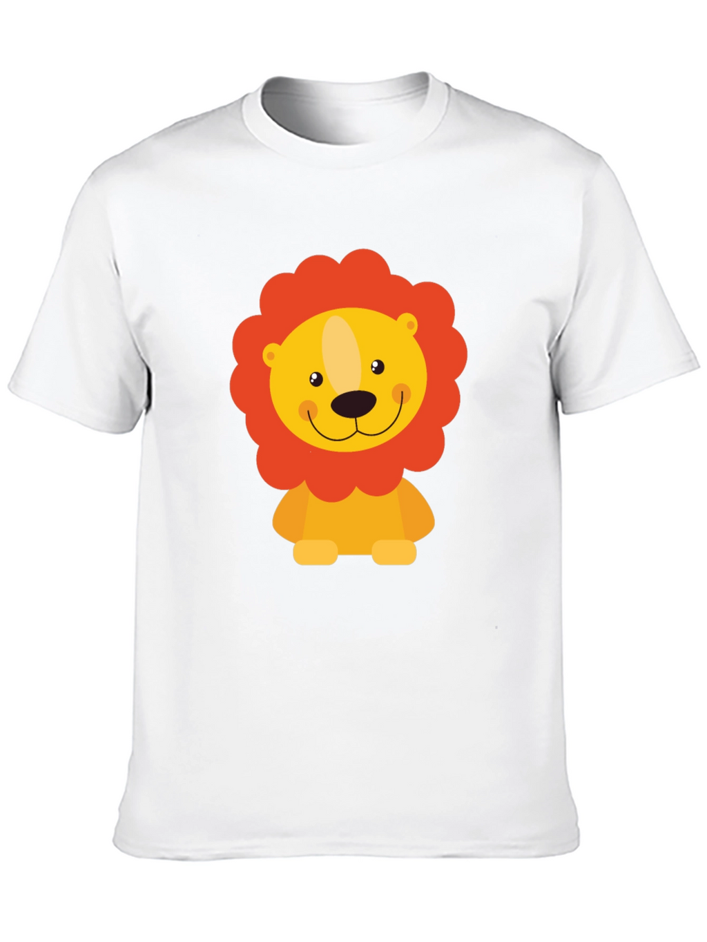 Cute Lion Graphic Black T-Shirt - Mens