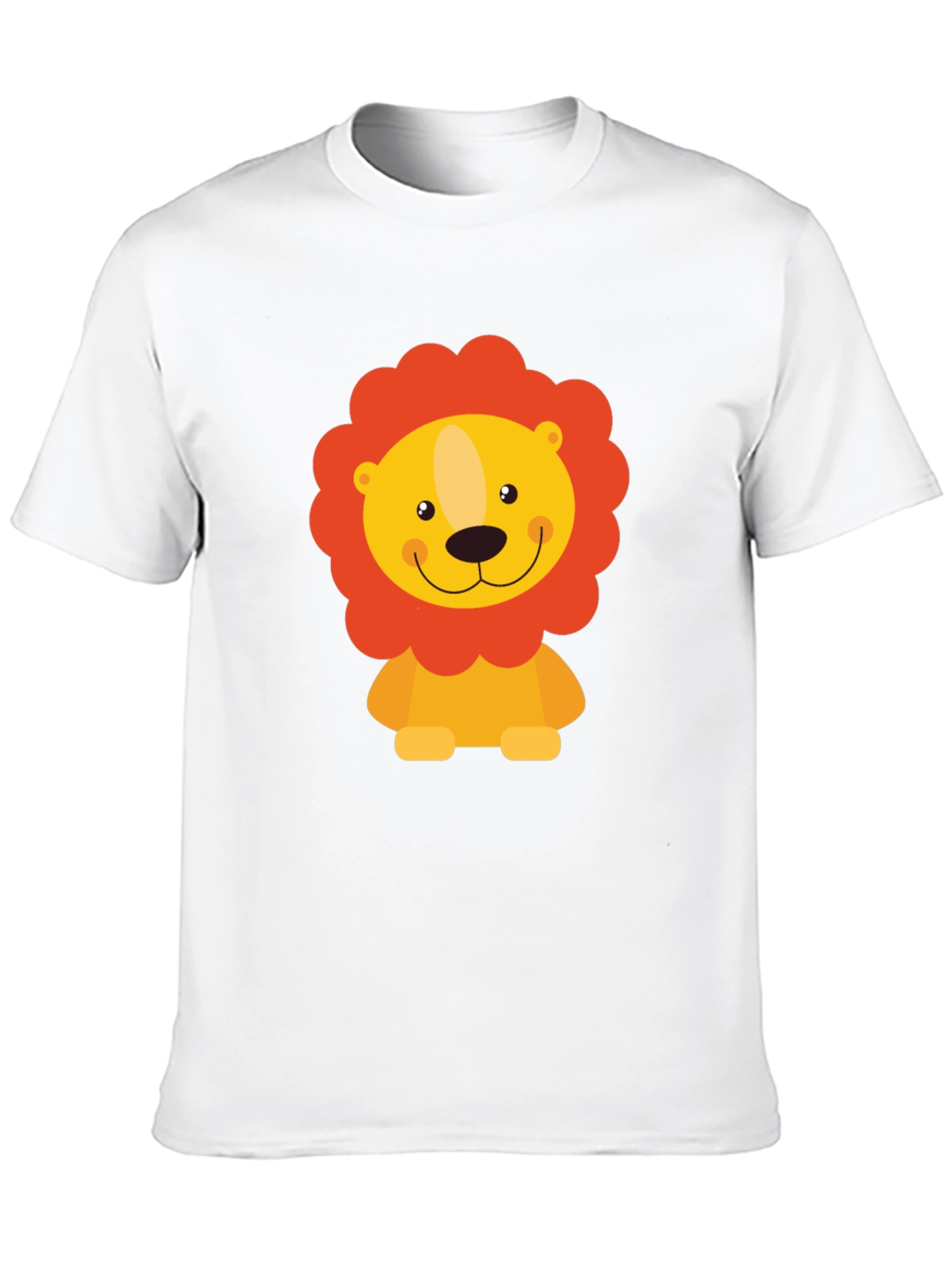 Cute Lion Graphic Black T-Shirt - Mens
