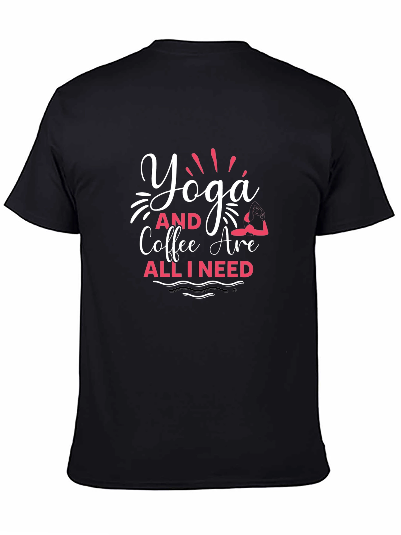 Yoga & Coffee T-Shirt - Relaxed Fit Black