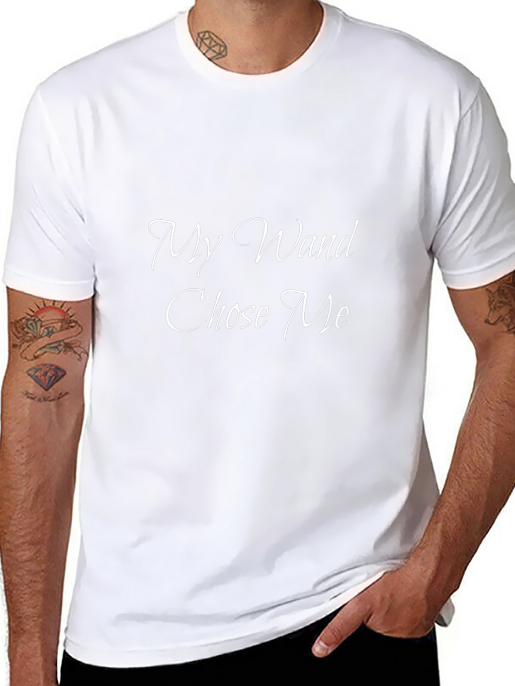 My Wand Chose Me Black Cotton Tee